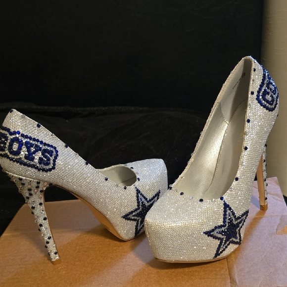 Dream Pairs Shoes - Dream Pairs Silver and Blue Heels
